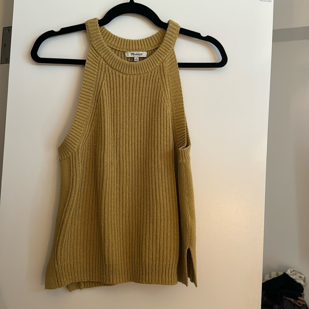 Madewell sweater tank mustard size small